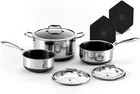 Hybrid Nonstick 6-PIECE Set With Silicone Trivets, 2, 3, And 8-QUART New. Price: $682.99.