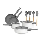 So Yummy By Bella 12 Piece Cookware Set Nonstick Coating Spoons Lid - Frost Used. Price: $60.53.