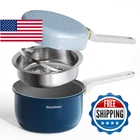 Ceramic Non Stick Cookware Set, 2.5QT Saucepan, 7" Egg Omelette & 18/10 Stai New. Price: $70.97.