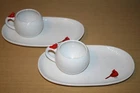 2 Temptations Winter Whimsy Cardinal Soup Mugs & Sandwich Plates Used. Price: $44.56.