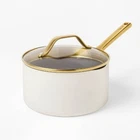3QT Nonstick Ceramic Aluminum Sauce Pan With Champagne Handle - Figmint New. Price: $55.99.