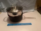New Cuisinart 500* F Hard Anodized Non Stick 3 Qt Covered Saucepan + Steamer. Price: $65.00.