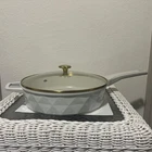 Paris Hilton 4 Quart Cast Aluminum Jumbo Cooker, White Rainbow Iridescent New. Price: $39.99.