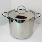 Cooks Standard Clad 12 Quart 18/10 Stainless Steel Stock Pot W/ Lid Deep Large Used. Price: $44.99.