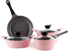 Neoflam Eela Pink 7PC Nonstick Kitchen Cookware Pot With Lid Pan, Made Korea New. Price: $124.99.