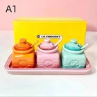 Le Creuset Stoneware Condiment Jar Of 3 With Tray And Spoons Mini Japan Fs. Price: $104.99.