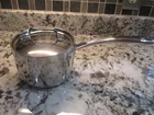 Tramontina Sauce Pan Stainless Steel 2 Quart Tri Ply Clad Lid Induction Safe Used. Price: $38.99.