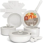 Bakken 15-PIECE Non-stick Cookware Set With Detachable Handles Granite Stac... New. Price: $104.00.