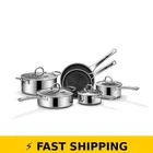 Snowclad 10-PIECE Non-stick Stainless Steel Cookware Set New. Price: $293.99.