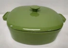 Kitchenaid Cast Iron Dutch Oven Casserole 6QT Avocado Green Enamel WL330 W/lid Used. Price: $95.00.