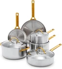 Greenpan Stainless Steel Tri-ply Reserve 10 Piece Cookware Pots And Set New. Price: $249.99.