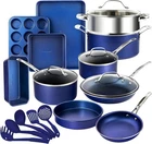 Granitestone 20 Pc Kitchen Pots And Pans Non Stick Cookware Set, New. Price: $224.42.
