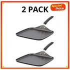 Farberware 11" Nonstick Square Griddle Pan Easy Clean Aluminum Black, 2 Pack New. Price: $30.99.