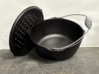 Lodge Dutch Oven 7 Qt Cast Iron Black Lid Spiral Bail Handle Pre-seasoned Camp New. Price: $74.99.
