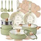 Carote 25-PIECE Ceramic Cookware Set, Nonstick Pots And Pans With Detachable New. Price: $127.10.