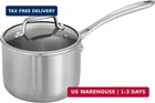 Tramontina Tri-ply Clad Stainless Steel 2-QUART Small Sauce Pan With Glass Lid, New. Price: $84.29.