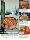 1963 Knorr Garden Vegetable Soup Print Ad, Venice Gondola Boat Copper Kettle Pot Used. Price: $12.50.