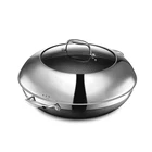 Hexclad Hybrid Nonstick 14-INCH Wok With Stainless Steel Lid New. Price: $98.01.