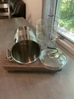 Kuhn Rikon Swiss Design #25272 Stainless Steel Burner Pot Basket & Glass Lid New. Price: $27.99.