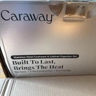 Caraway Home Cookware Set Stainless Steel With Leak Proof Lid Silver 7 - Piece New. Price: $472.75.