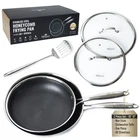Honeycomb Stainless Steel Nonstick Frying Pan Set - With Lids And Spatula 1... New. Price: $133.70.