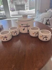 Vintage Mid Century West Bend Usa Stoneware Bean Pot W/ 4 Matching Individuals Used. Price: $29.99.