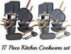 17-PIECE Kitchen Cookware Sets With Nonstick Granite Stone Pots And Pans New. Price: $151.99.