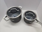 Calphalon Signature 2 Pot Set With Lids Cookware Hard Anodized & 4 Qt Used. Price: $39.95.