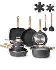 Vevor 19PIECE Pots And Pans Set Granite Nonstick Kitchen Cookware Inductionblack New. Price: $113.90.