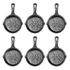 Lodge 3.5-INCH Mini Cast Iron Holiday Skillet, Snowflake Imprint, Set Of 6 New. Price: $49.95.