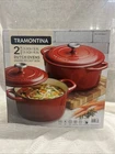 Tramontina Enameled Cast Iron Dutch Ovens Red 3.5QT & 5.5QT 2 Packs New. Price: $115.00.