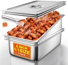 Wantjoin Steam Table Hotel Pans With Lid 1/1 Full Size 6 Inch Deep 3 Pack, Stain New. Price: $112.99.