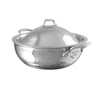 Mauviel M'elite 2.1 Quart Splayed Saute Pan & Lid, Cast Stainless Steel Handle New. Price: $385.00.
