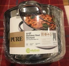Ecolution Pure Intentions 12 Qt. Stainless Steel Stock Pot With Lid - New. Price: $33.50.