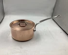Mauviel M'heritage 150 Polished Copper & Stainless Steel Sauce Pan. 1.9 Qt New. Price: $206.47.