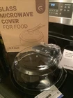 Gracenal Microwave Cover For Food, Clear Splatter With Handle New In Box. Price: $12.00.