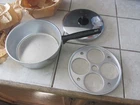 Vintage Poaching Pot Pan 2 Quart Lid ( 4 Eggs) Aluminum New. Price: $49.99.