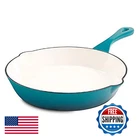 Crock Pot Artisan 10 Inch Enameled Cast Iron Round Skillet Teal Ombre New. Price: $48.95.