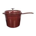 Staub France 18 Cm, 3 Qt Rouge Red Enameled Cast Iron Saucepan Integrated Handle Used. Price: $129.99.
