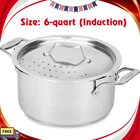 All-clad 6QT Stainless Steel Multipot Strainer Lid Induction Oven Safe Pasta New. Price: $85.55.