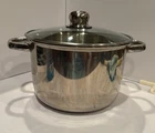 Welco Inc 18/8QT Heavy Stainless Steel Stock Pot With Strainer & Steamer, 4 Pcs. New. Price: $30.00.