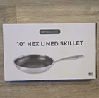 Servappetit 10 Stainless Steel Hex Lined Non-stick Skillet, Silver/black New. Price: $32.00.