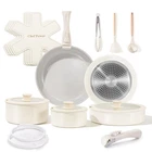 Chef Power Ceramic Nonstick Pots Pans Set 19 Piece With Detachable Handle... New. Price: $94.52.