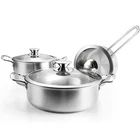 Askscici Stainless Steel Cookware Set, Induction Pots 6-PIECE, Silver New. Price: $47.14.