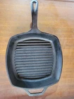 Lodge Cast Iron Square Grill Pan 8SGP2 10-1/2" Used. Price: $9.60.