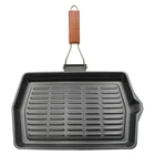 Smart Home Non-stick Rectangular Grill Pan With Foldable Wooden Handle New. Price: $17.99.