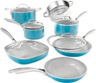Gotham Steel 12-PC Ceramic Nonstick Cookware Set Pots Pans Aqua Blue New. Price: $84.95.