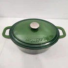 Berghoff Neo 5-QUART Green Ss Knob Cast Iron Oval Dutch Oven & Lid Enamel Used. Price: $89.97.