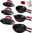 Cuisinel 8", 10" & 12" Skillet And Cast Iron Braiser Lid Set C12608-10-12-CL New. Price: $129.00.
