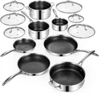 Deluxe 13 Pc Hybrid Ceramic Nonstick Cookware Set Induction Pfoa Free Pots Pans New. Price: $685.91.